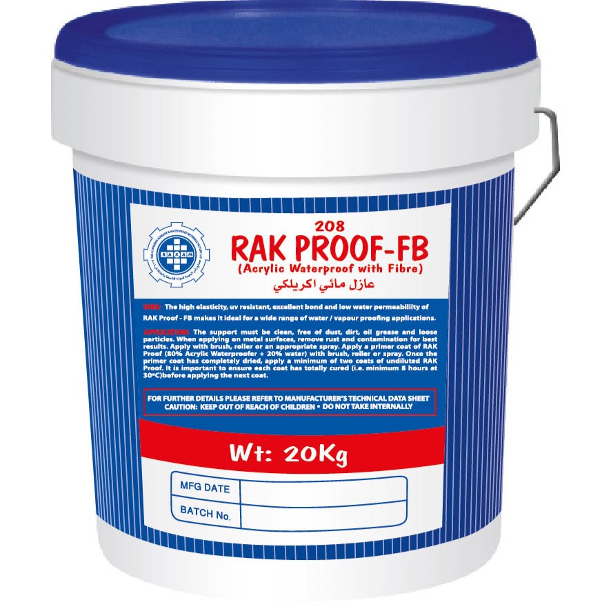 RAKAM, Rak Proof Acrylic Waterproof with Fibre FB 208 20kg