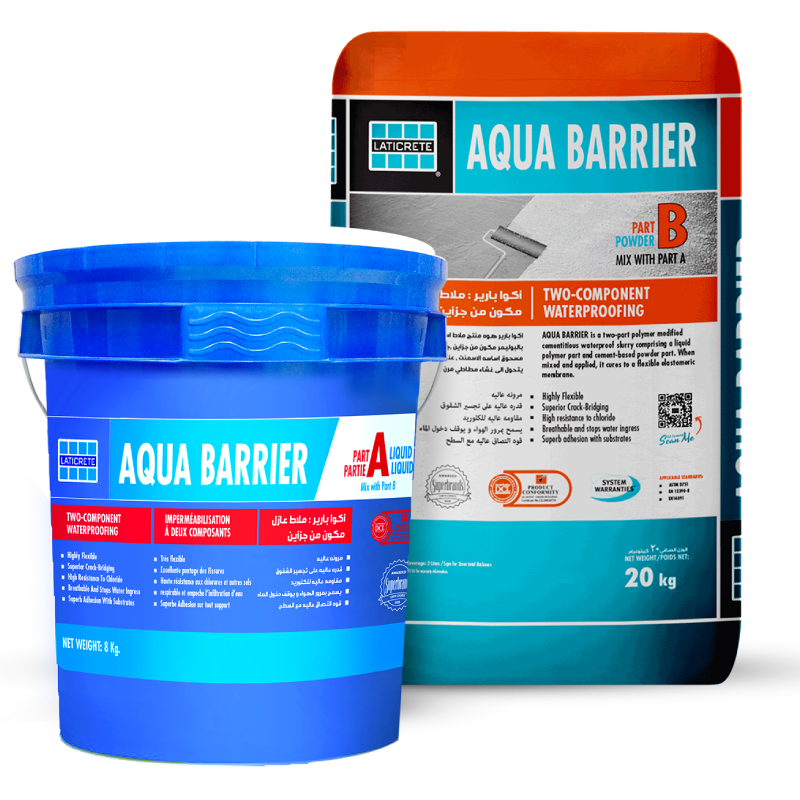 Laticrete Aqua Barrier Two-Component Cement-Based Elastic Waterproofing Membrane